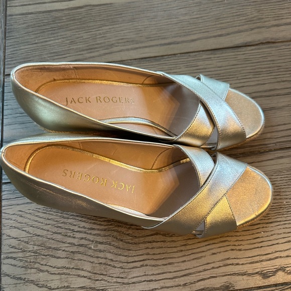 Jack Rodgers Gold Sandals Size 8M - Picture 6 of 11